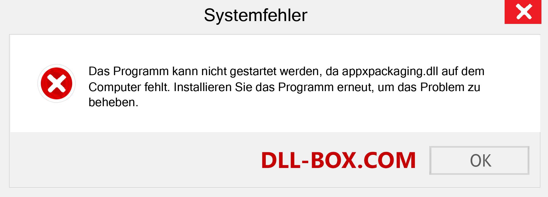 appxpackaging.dll-Datei fehlt?. Download für Windows 7, 8, 10 - Fix appxpackaging dll Missing Error unter Windows, Fotos, Bildern