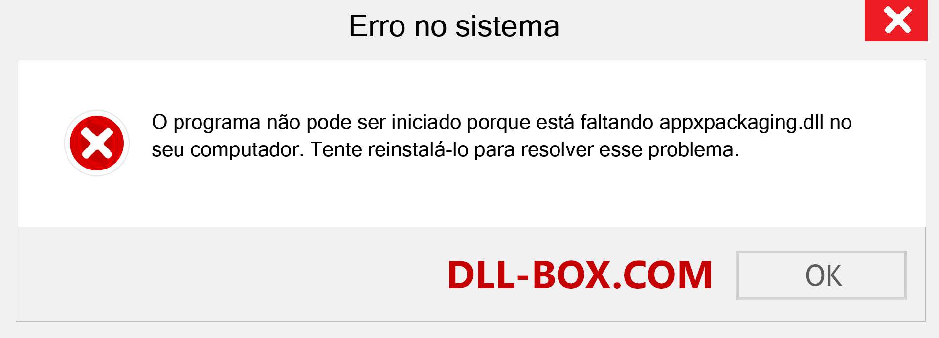 Arquivo appxpackaging.dll ausente ?. Download para Windows 7, 8, 10 - Correção de erro ausente appxpackaging dll no Windows, fotos, imagens